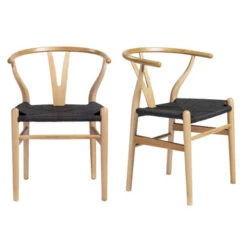 Tia Dining Chair Natural/Black - Set Of 2 -Home Promotion Store 013147587 26943.1690285894.386.513