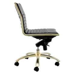 Darby Low Back Office Chair - Black/Brushed Gold -Home Promotion Store 603922981 3 55778.1690292089.386.513
