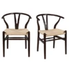 Tia Dining Chair Walnut/Natural - Set Of 2
