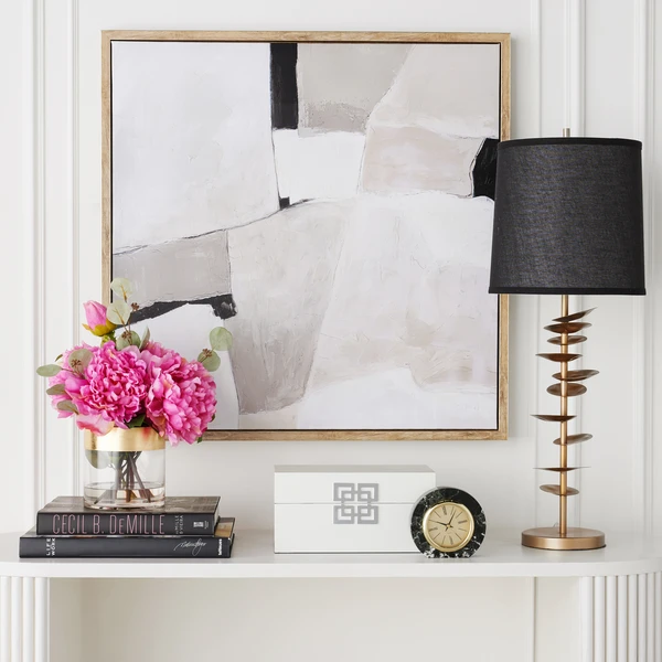 Peonies With Gold Strip Vase 6 Peonies With Gold Strip Vase - Image 6