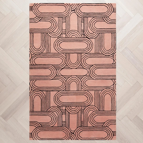 Syd Rug - Rose/Black 1 Syd Rug - Rose/Black