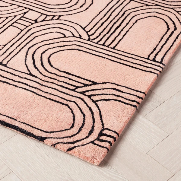 Syd Rug - Rose/Black 2 Syd Rug - Rose/Black - Image 2