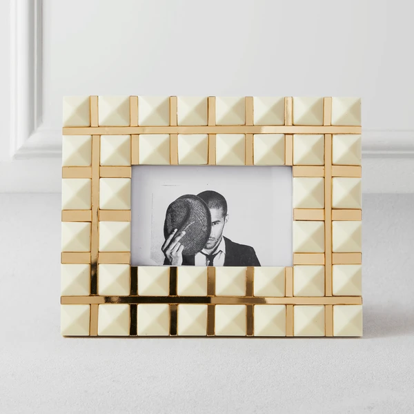 Glam Check Frame - White 1 Glam Check Frame - White