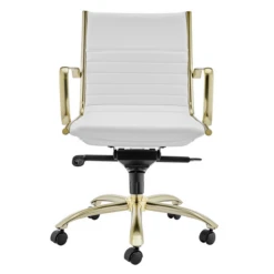 Darby Low Back Office Chair - White/Gold 8 Darby Low Back Office Chair - White/Gold -Home Promotion Store webimage 120130937 2 jpg