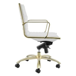 Darby Low Back Office Chair - White/Gold 9 Darby Low Back Office Chair - White/Gold -Home Promotion Store webimage 120130937 3 jpg