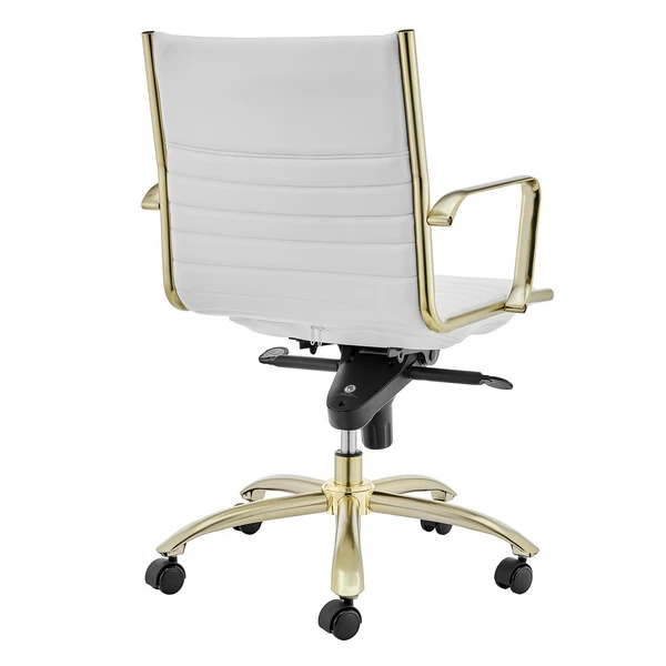 Darby Low Back Office Chair - White/Gold 5 Darby Low Back Office Chair - White/Gold - Image 5