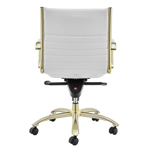 Darby Low Back Office Chair - White/Gold 6 Darby Low Back Office Chair - White/Gold - Image 6