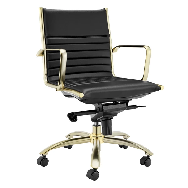 Darby Low Back Office Chair - Black/Gold 1 Darby Low Back Office Chair - Black/Gold