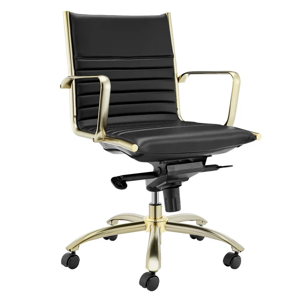 Darby Low Back Office Chair - Black/Gold 3 Darby Low Back Office Chair - Black/Gold - Image 3