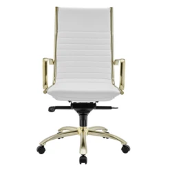 Darby High Back Office Chair - White/Gold -Home Promotion Store webimage 120174437 2 jpg
