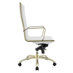Darby High Back Office Chair - White/Gold -Home Promotion Store webimage 120174437 3 jpg