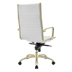 Darby High Back Office Chair - White/Gold -Home Promotion Store webimage 120174437 4 jpg