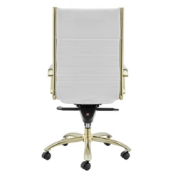 Darby High Back Office Chair - White/Gold -Home Promotion Store webimage 120174437 5 jpg