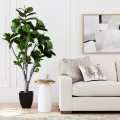 Faux Fiddle Leaf Tree 6 Faux Fiddle Leaf Tree -Home Promotion Store webimage 206346665 alt1 FIDDLE LEAF 6 GREEN rv