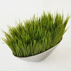 Faux Grass In Silver Pot 13 Faux Grass In Silver Pot -Home Promotion Store webimage 207540972 ALT2
