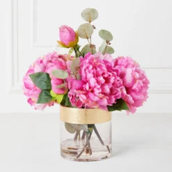 Peonies With Gold Strip Vase 9 Peonies With Gold Strip Vase -Home Promotion Store webimage 207999717