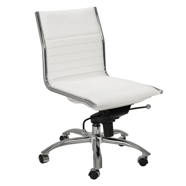 Darby Low Back Desk Chair - White/Chrome 1 Darby Low Back Desk Chair - White/Chrome