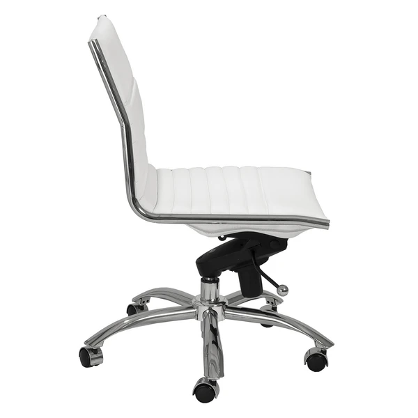 Darby Low Back Desk Chair - White/Chrome 3 Darby Low Back Desk Chair - White/Chrome - Image 3
