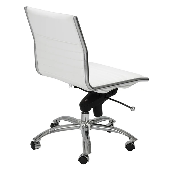 Darby Low Back Desk Chair - White/Chrome 4 Darby Low Back Desk Chair - White/Chrome - Image 4