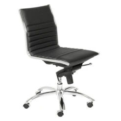 Darby Low Back Office Chair - Black/Chrome