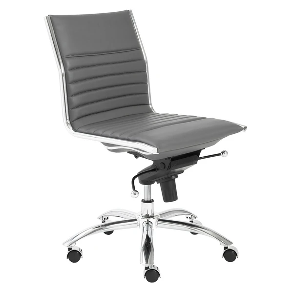 Darby Low Back Office Chair - Grey/Chrome 1 Darby Low Back Office Chair - Grey/Chrome