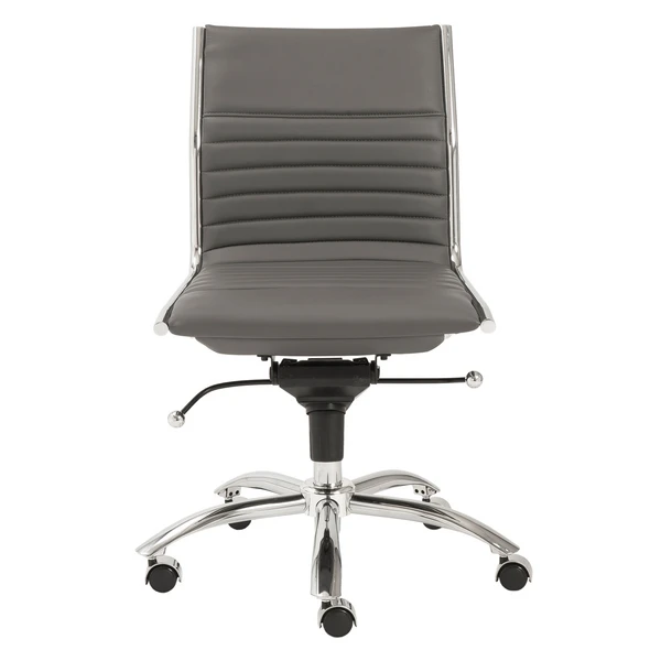 Darby Low Back Office Chair - Grey/Chrome 2 Darby Low Back Office Chair - Grey/Chrome - Image 2