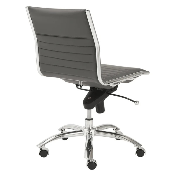 Darby Low Back Office Chair - Grey/Chrome 4 Darby Low Back Office Chair - Grey/Chrome - Image 4