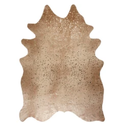 Metallic Faux Cowhide Rug - Tan