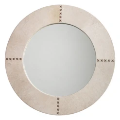 Round Cross Stitch Mirror - White