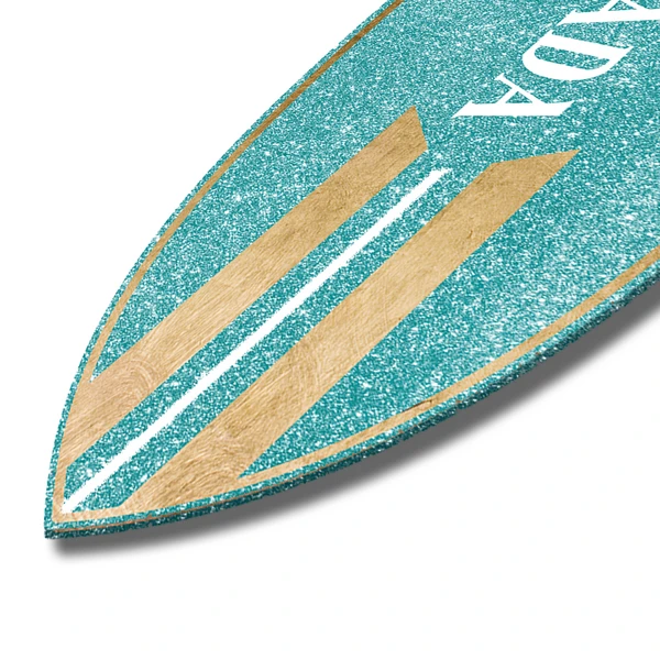 Aqua And Gold Milan Surfboard 3 Aqua And Gold Milan Surfboard - Image 3