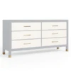 Monterey 6 Drawer Dresser - French Grey/White