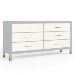 Monterey 6 Drawer Dresser - French Grey/White