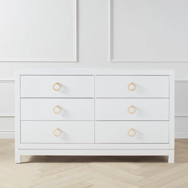 Artisan 6 Drawer Dresser - White/Gold 1 Artisan 6 Drawer Dresser - White/Gold