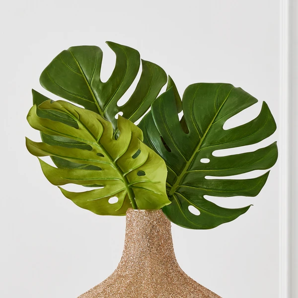 Faux Small Split Philo Leaf - Set Of 3 1 Faux Small Split Philo Leaf - Set Of 3